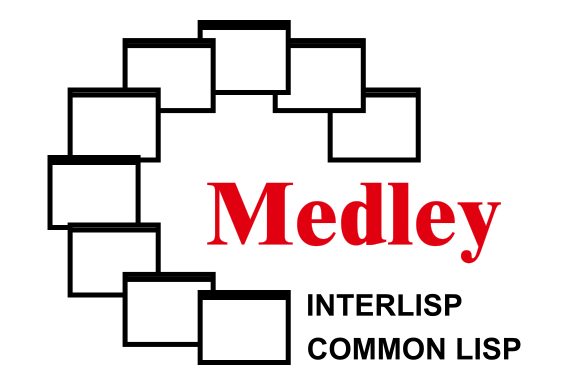 Interlisp logo -- 3/4 circle of overlapping windows with the word Medley in the center and below that the words Interlisp and Common Lisp