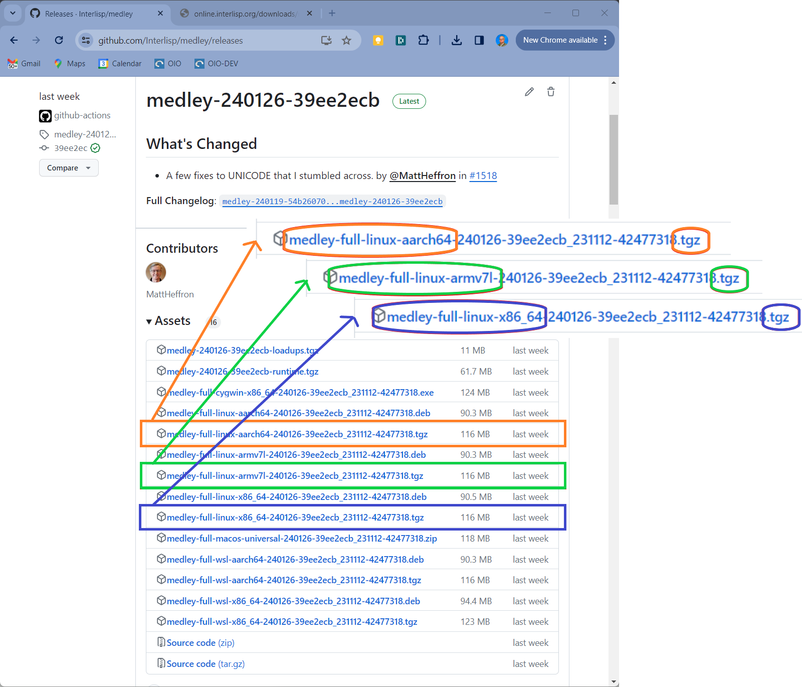 Github Releases Page Assets