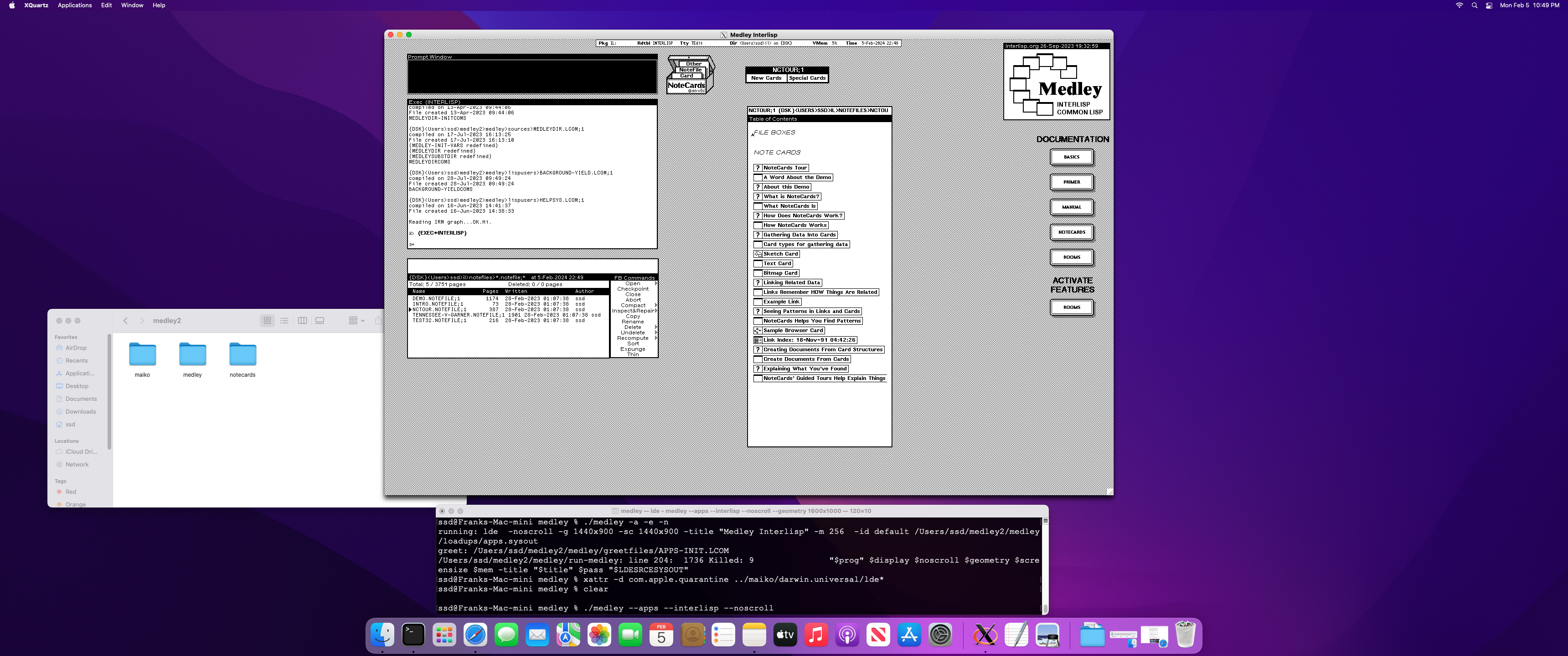 Medley window open on MacOS desktop