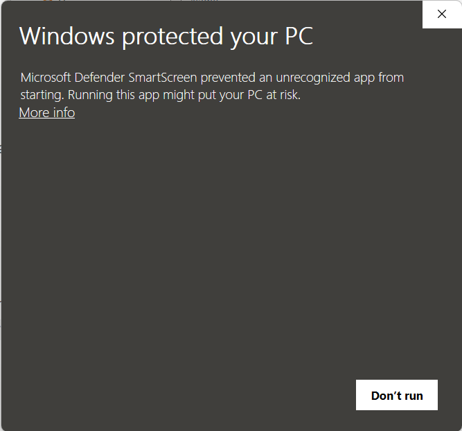 Windows Protection Dialog